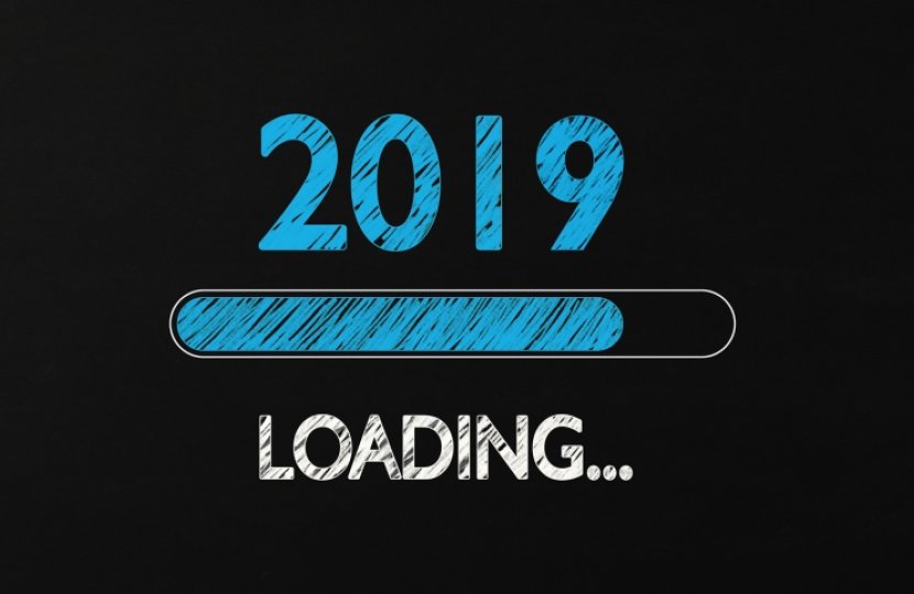 Illustration that reads "2019 loading..." with a loading bar in the middle