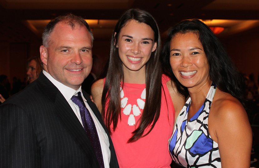 Photo of Kaleigh Finnie with her parents, Shaun and Selme