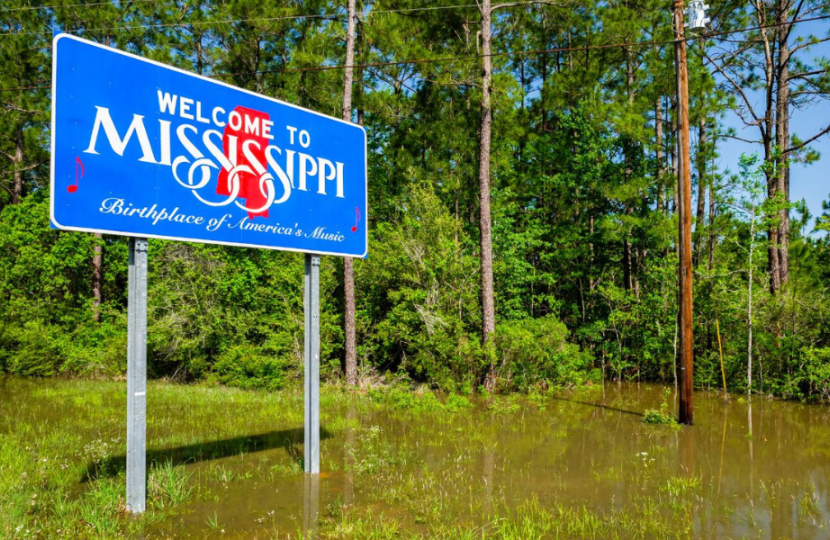 A photo of a sign that reads Welcome to Mississippi