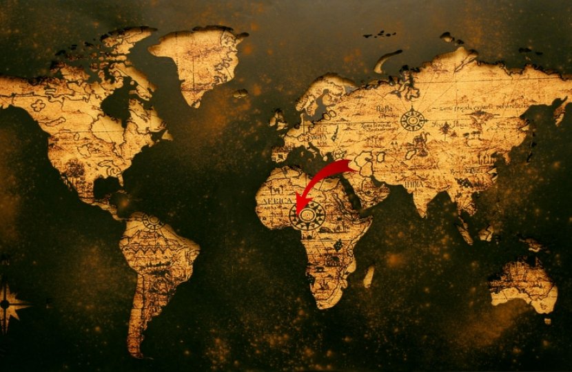 Photo of a map of the world