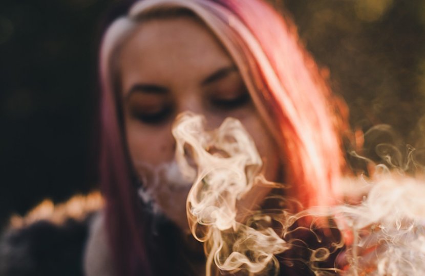 Photo of a person smoking