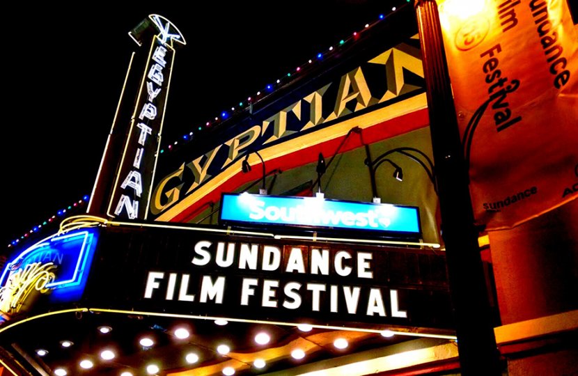 Photo of a sign that says "Sundance Film Fesitval" at the Egyptian venue