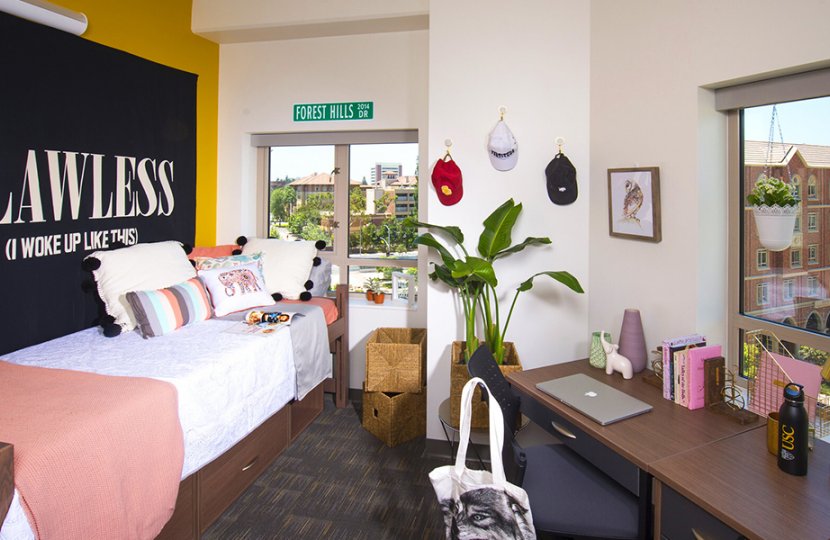 Photo of an interior residential suite at USC