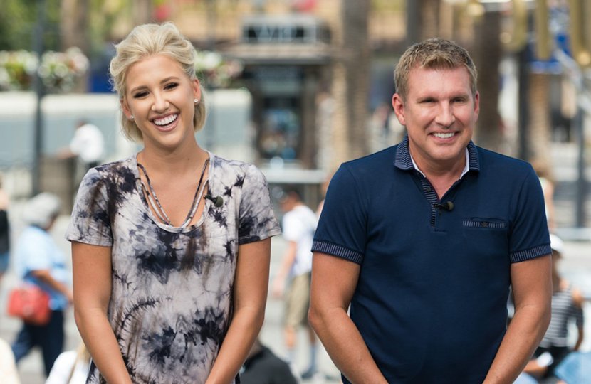 Savannah Chrisley, left, spearheaded a campaign to pardon her mother, Julie, and father, Todd, right.