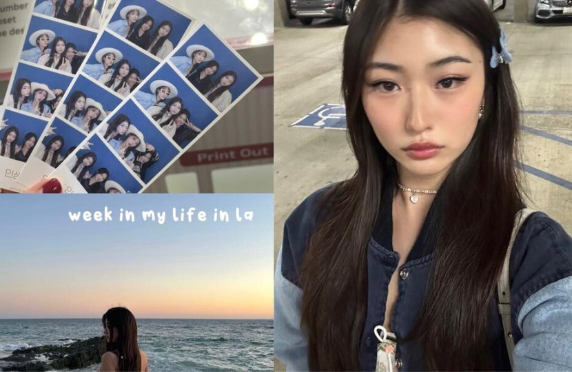 YouTube thumbnail of young Taiwanese women at beach, holding photos, and selfie