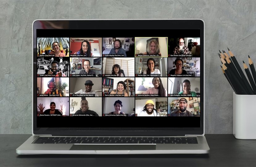 Photo of a video chat call on a computer