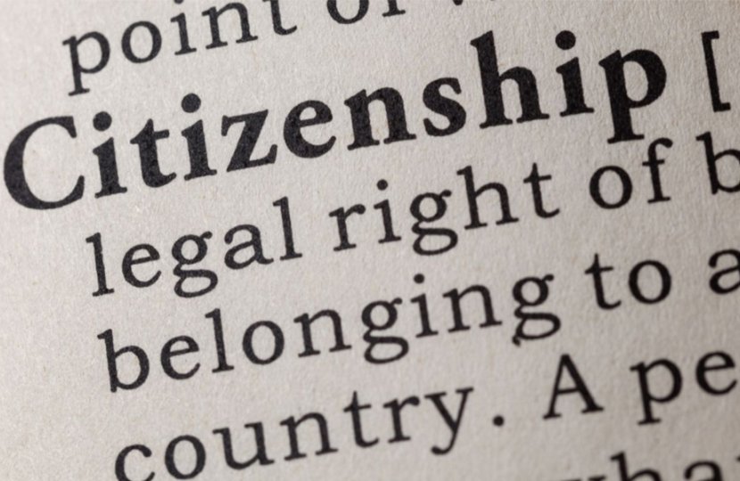 The definition of citizenship in a book.