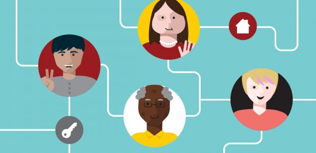 Illustration of a virtual networking mixer