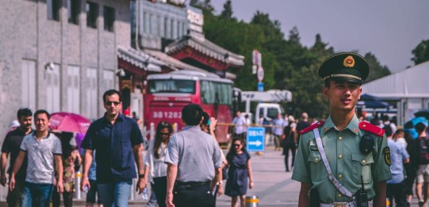 Photo of passerbys on a street in China