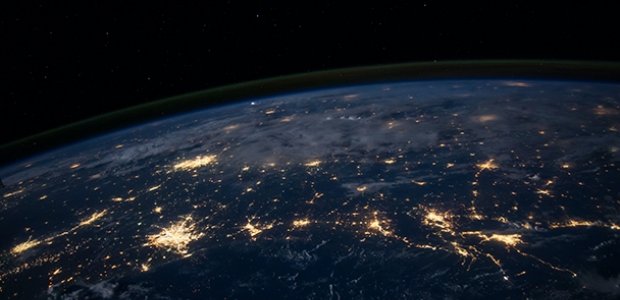 Image of a nighttime Earth from space